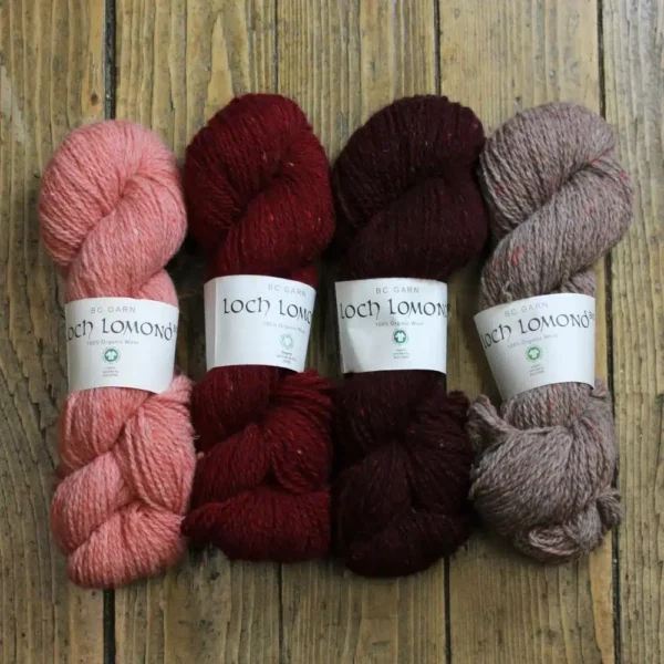 Loch Lomond de BC Garn, laine biologique tweedée d'épaisseur worsted.