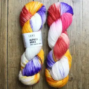 Alpaca Soxx 4-ply Hand Dyed, fil chaussette de Lang Yarns.